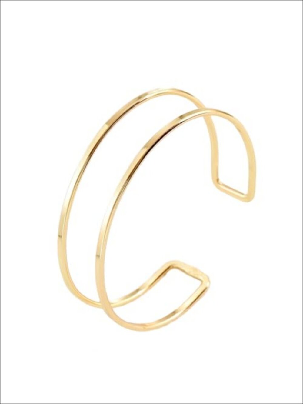 Gold Plated Minimalist Arm Cuff Adjustable Open Bangle Bracelet